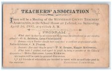 c1880's Winnebago County Teachers Meeting Leland Lake Mills Iowa IA Postal Card picture