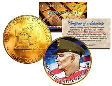 GENERAL DWIGHT D EISENHOWER Colorized 1976 IKE Dollar U.S. Coin Gold Plated ARMY picture