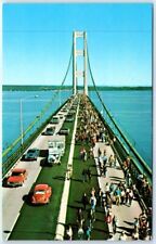 Postcard - The Mackinac Bridge, Connecting Mackinaw City & St. Ignace, Michigan picture