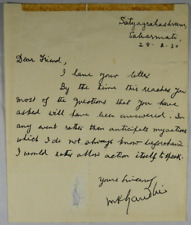 Mohandas K. Gandhi - Important Letter Signed on His Famous Salt March - JSA LOA picture
