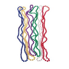 U.S. Toy JA501 Assorted Color Metallic  Bead Necklaces. 12 Pieces. picture