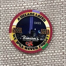 BINIONS $5-LAS VEGAS NEVADA CASINO CHIP- 2011-#0493-September 11 in Memory of picture