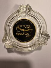 Vtg Cheyenne Cafe Frontier Room Bar Vancouver Washington Glass Tri-Lobe Ashtray picture
