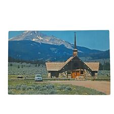 Postcard Soldier's Memorial Chapel Lone Mountain Gallatin Canyon Montana Chrome picture