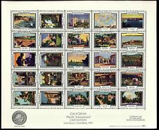 1935 California Pacific Int'l Exposition - S/S of 25 Poster Stamps MNH picture