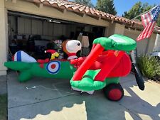 Gemmy Peanuts Snoopy Christmas Airblown Inflatable Air Plane 12ft Yard Decor  picture