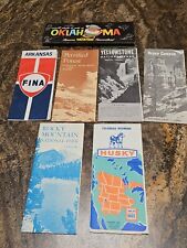 Lot Of 7 Vintage Maps- FINA, HUSKY,  OKLAHOMA, ETC picture