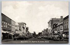 Salem Illinois~Main Street~Hane's Cafe~Lyric Theatre~5&10c Store~1940s Cars~B&W  picture