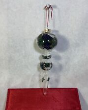 Vintage Inside Art By Figi Painted Grapes Glass Wine Drop Ornament With Box picture