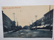 Monroe St. looking South Monroe, MI Photo Postcard ca. 1910 picture