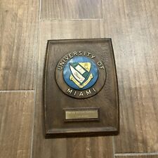 Vtg 1970s 1978 University of Miami Hurricanes Shield Wall plaque Wood Fenwood picture