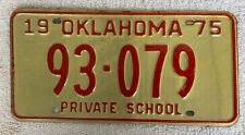 Good Solid VINTAGE 1975 Oklahoma License Plate See My Other Plates picture