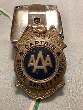 VINTAGE SCHOOL SAFETY PATROL AAA CAPTAIN BADGE NEAT picture