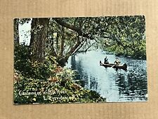 Postcard East Providence RI Rhode Island Ten Mile River Canoe Boating Vintage picture