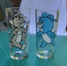 Set of 2 Vintage 1975 Tom & Jerry Pepsi Drinking Glasses MGM Collector Series picture