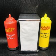 Seinfeld Property Of Monk's Ceramic Salt & Pepper Shakers & Napkin Dispenser Set picture