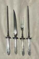 VINTAGE HEIRLOOM ONEIDA ADELPHI SILVER PLATE MEAT CARVING 4pc picture