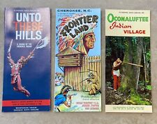 Rare Lot of 3 Vintage Cherokee North Carolina Indian Village Travel Brochures picture