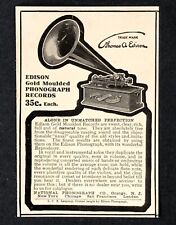 1904 Edison Phonograph Records Advertisement Gold Moulded Antique Print AD picture