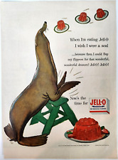 I Wish I Were A Seal Jell-O Gelatin Dessert Vintage 1954 Ad Magazine Print picture