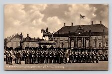 Antique Old Postcard COPENHAGEN DENMARK PARADE of SOLDIERS AMALIENBORG MILITARY picture