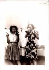 c1930 Hot Sexy Young Women Smoking Cigars Drinking Alcohol Snapshot Photo picture