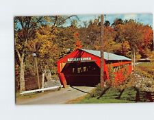 Postcard Old Covered Bridge Route 4 Taftsville Vermont USA picture