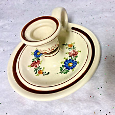 Wechsler Tirolkeramik Hand Painted Floral Chamber stick Candle Holder Austria picture