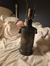 vintage metal lamp hand painted picture