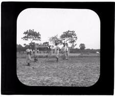 1929 Chinese Farmers in the Field China OLD GLASS PHOTO MAGIC LANTERN SLIDE 422A picture