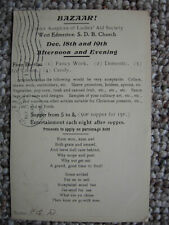 WEST EDMESTON NY-SDB CHURCH BAZAAR ADV-SUPPER-PC-1906-NEW YORK-BAPTIST picture