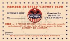 MEMBER HI-SPEED VICTORY CLUB CARD - VINTAGE REPRINT picture