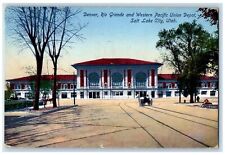 1914 Rio Grande Western Pacific Union Depot Salt View Lake City Utah UT Postcard picture