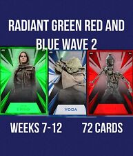 topps star wars card Trader RADIANT  SERIES 1 Wave 2 SR RARE AND UC 72 CARD SET picture