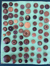 Lot 74 Antique Vintage Buttons Brown Wood Plastic Resin Round Variety up to 1