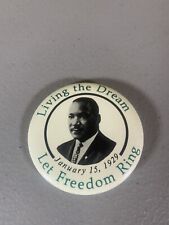 Martin Luther King MLK Button Pin Vintage Ribbons Rosettes Let Freedom Ring picture