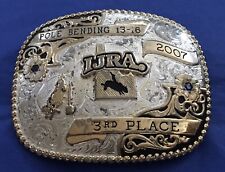 SUPER SALE  VTG 2007 IJRA Idaho Jr Rodeo Gist USA Silver Gold Trophy Belt Buckle picture