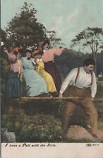 I Have A Pull With The Girls Funny Comical Wagon Divided Back Vintage Post Card picture