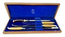 Vintage Queen Cutlery Company 4 pcs set.  Appears Unused. Bone Handle picture