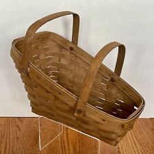 Vintage 1983 Longaberger Slanted Vegetable Basket 2/ Double Swing Handles picture