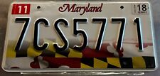 LICENSE PLATE    MARYLAND  CHECKERED FLAG 7CS5771 2018 picture