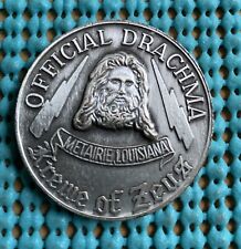 1973 Krewe of ZEUS / The Old South   oxidized silver HR Mardi Gras Doubloon picture