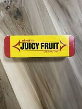 Wrigley's Juicy Fruit Chewing Gum Empty Hinged Trinket Tin Box 6.5