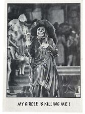 Vtg 1973 Skeleton Monster Creature Feature You’ll Die Laughing #33 Trade Card BW picture