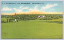 Postcard Forest Park Golf Course, No. 1 Tee, Martinsville, Virginia Vintage picture