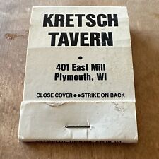 Kretsch Tavern Plymouth, WI Wisconsin Vintage Matchbook picture