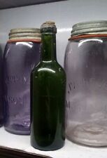 Vintage Glass 2/5 Pint Owens Illinois Glass Co Bottle Odd Olive Green Color  picture