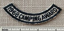 Vintage 1968 CAMPING AWARD Boy Scout Camp Segment PATCH Rocker BSA Badge Camper picture