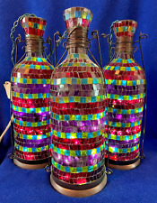 Morrocan Lanterns 3 Large Hang or Table Accent Glass Mosaic Lanterns Gorgeous picture