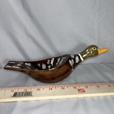 Vintage Ceramic Mallard Duck Ashtray Classic 1970s Drip Glaze Bird picture